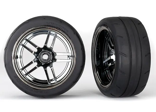 Traxxas Tires And Wheels, Glued Chrome, 1.9" Response Tires Rear 1