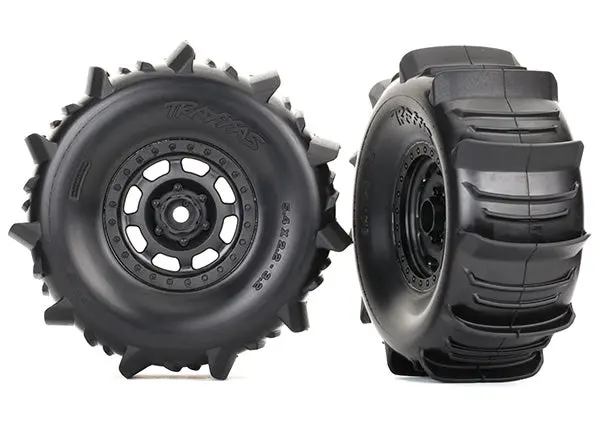 Traxxas Tires And Wheels, Assembled, Glued (Desert Racer Wheels, Paddle Tires, Foam Inserts) (2) 1