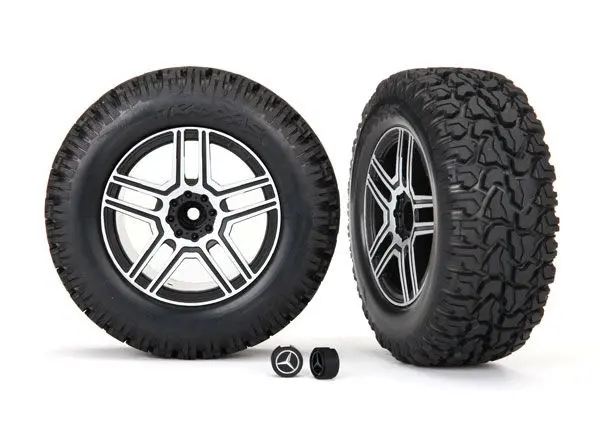Traxxas Tires And Wheels, Assembled, Glued (2.6" Black, Satin Ch 1