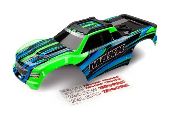 Traxxas Body, Maxx, Green (Painted)/ Decal Sheet 1