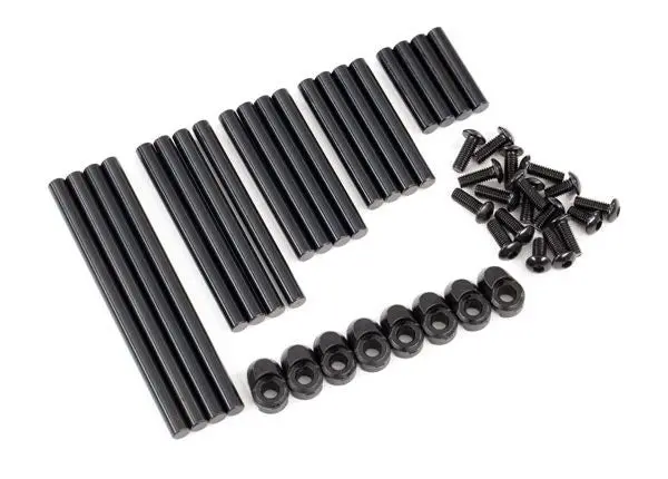Traxxas Suspension Pin Set, Complete (Hardened Steel), 4X64mm (4), 4X22mm (4), 4X38mm (4), 4X33mm (4), 4X47mm (4)/ 3X8mm Bcs (14)/ 3X6mm Bcs (4)/ Retainers (8) 1