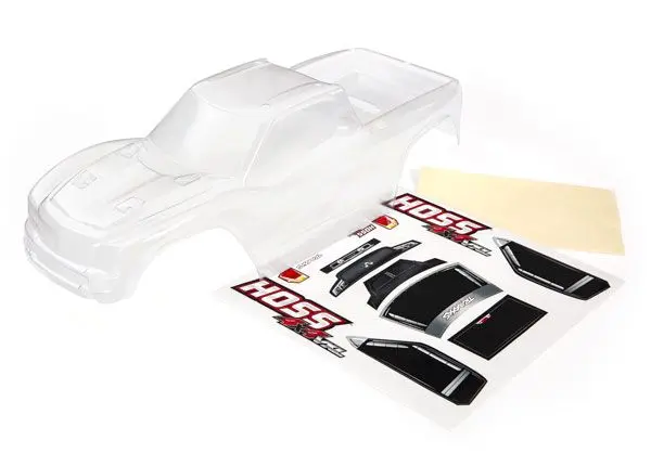 Traxxas Body, Hoss 4X4 (Clear, Requires Painting)/ Window, Grille, Lights Decal Sheet 1