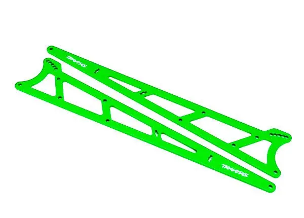 Traxxas Side Plates, Wheelie Bar, Green (Aluminum) (2) 1