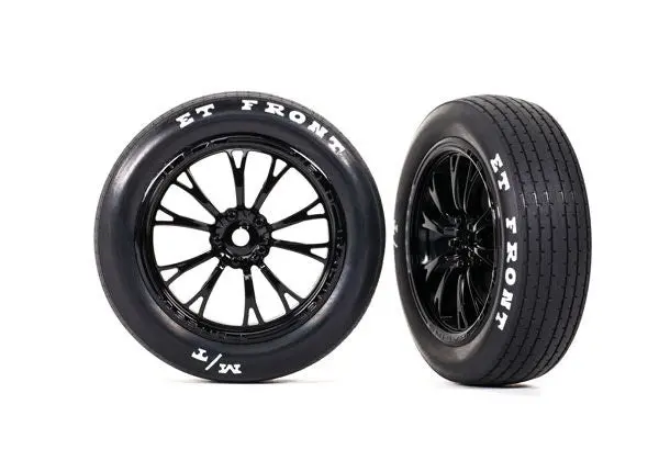 Traxxas Tires & Wheels, Assembled (Gloss Black Wheels) (Fr) (2) 1