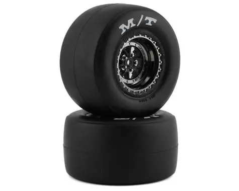 Traxxas Drag Slash Rear Pre-Mounted Sticky Tires (Black Chrome) (2) W/Weld Wheels & 12Mm Hex 1
