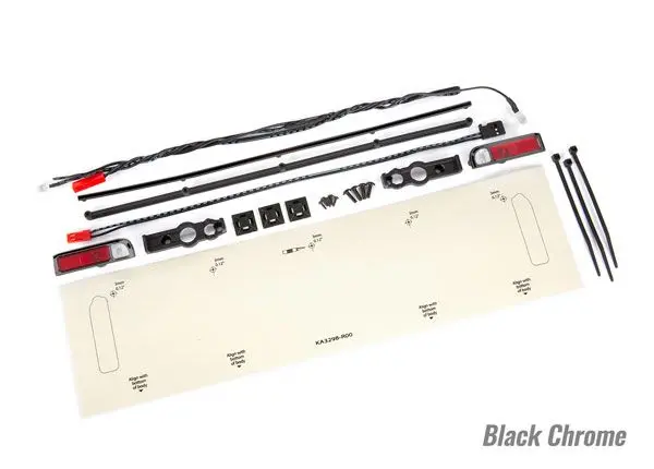 Traxxas Led Lights, Tail Lights (Red)/ Tailgate Trim (Blk Chrome) 1