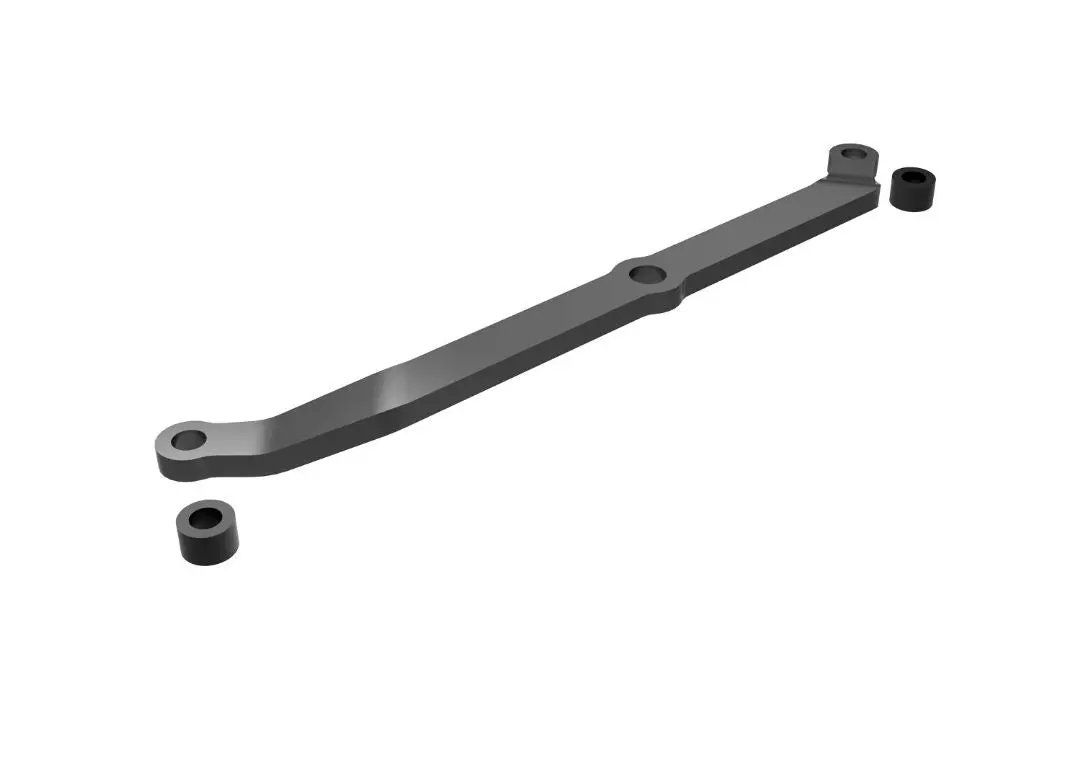 Traxxas Steering Link, 6061-T6 Aluminum (Dark Titanium-Anodized)/ Servo Horn, Metal/ Spacers (2)/ 3X6mm Ccs (With Threadlock) (1)/ 2.5X7mm Ss (With Threadlock) (1) 1