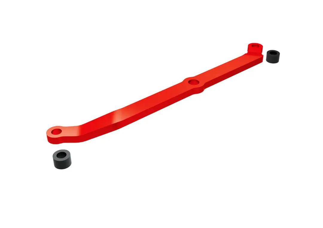 Traxxas Steering Link, 6061-T6 Aluminum (Red-Anodized)/ Servo Horn, Metal/ Spacers (2)/ 3X6mm Ccs (With Threadlock) (1)/ 2.5X7mm Ss (With Threadlock) (1) 1