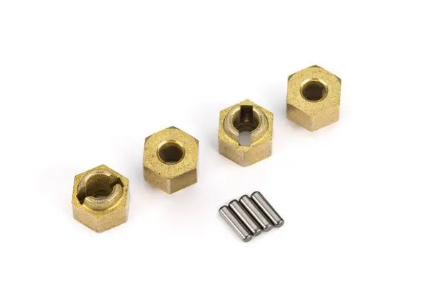 Traxxas Wheel Hubs, 7Mm Hex (Brass) (4)/ Axle Pins (4) 1
