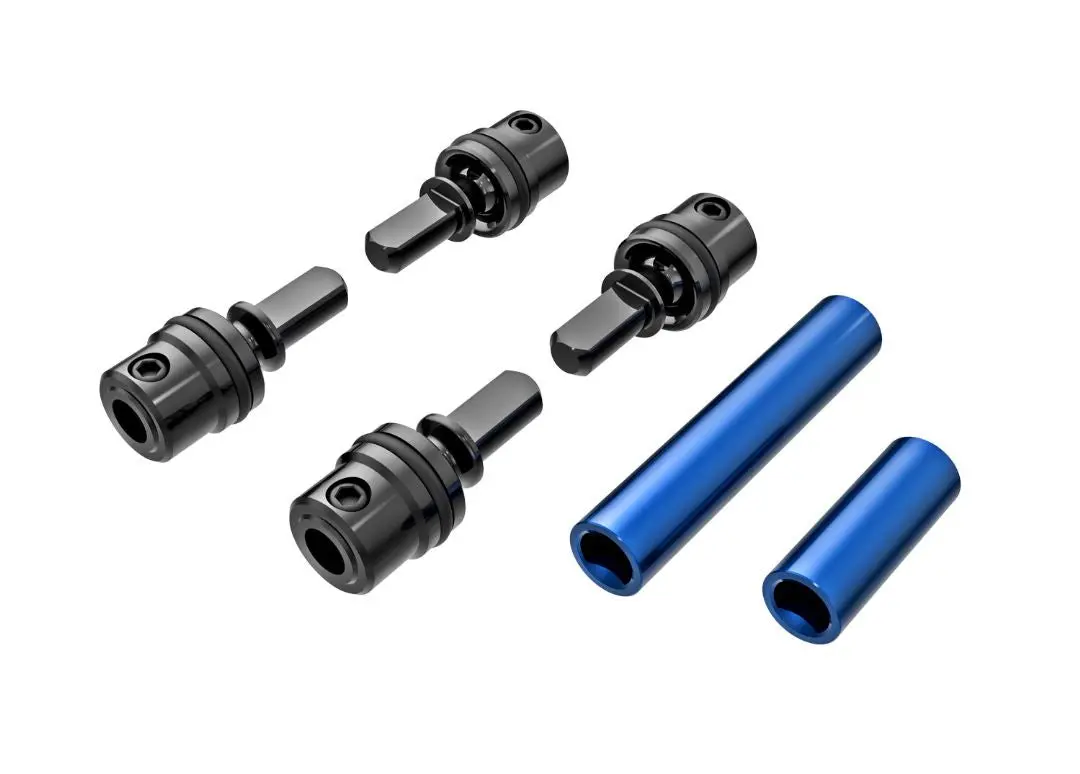 Traxxas Driveshafts, Center, Male (Metal) (4)/ Driveshafts, Center, Female, Aluminum 6061-T6 (Blue-Anodized) (Front & Rear) 1