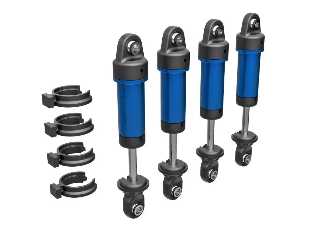 Traxxas Shocks, Gtm, 6061-T6 Aluminum (Blue-Anodized) (Fully Assembled W/O Springs) (4) 1