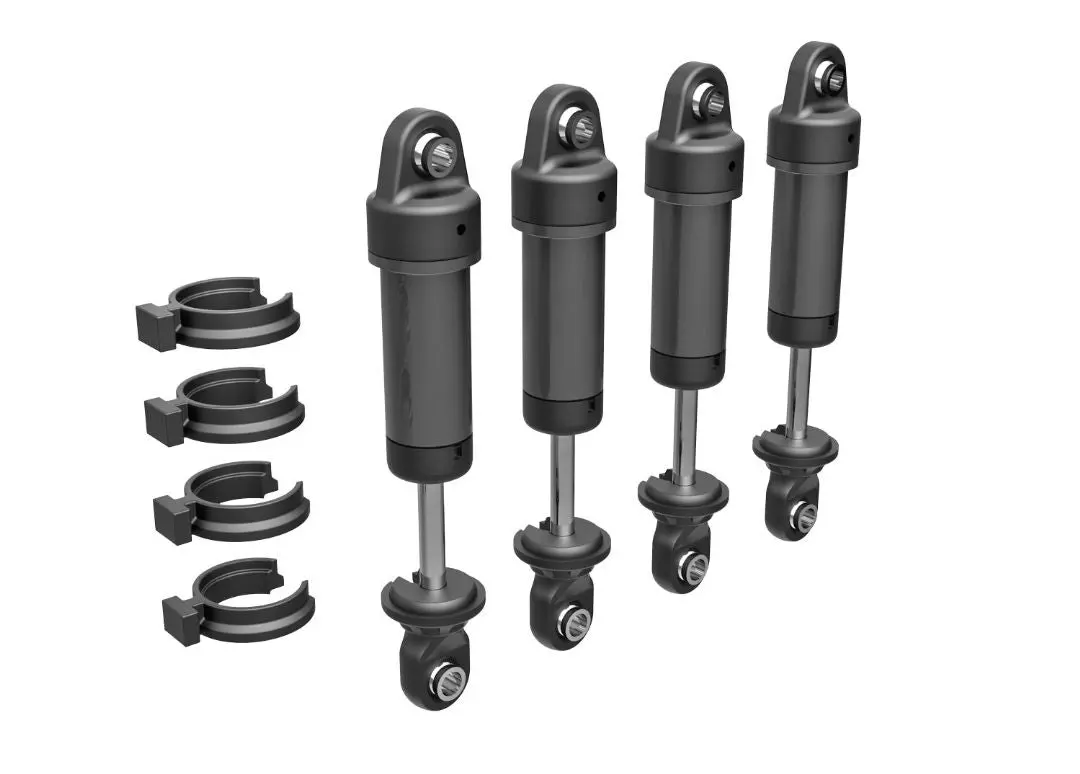 Traxxas Shocks, Gtm, 6061-T6 Aluminum (Dark Titanium-Anodized) (Fully Assembled W/O Springs) (4) 1