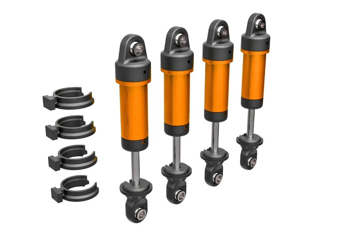 Traxxas Shocks, Gtm, 6061-T6 Aluminum (Orange-Anodized) (Fully Assembled W/O Springs) (4) 1