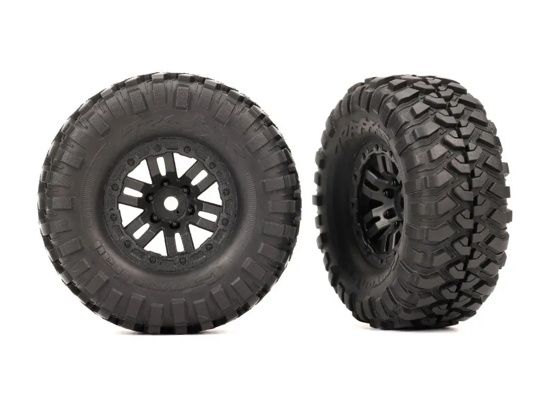 Traxxas Tires & Wheels, Assembled (Black 1.0" Wheels, Canyon Trail 2.2X1.0" Tires) (2) 1