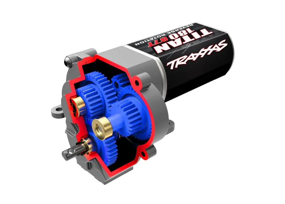 Traxxas Transmission, Complete (Speed Gearing) (9.7:1 Reduction Ratio) (Includes Titan 87T Motor) 1