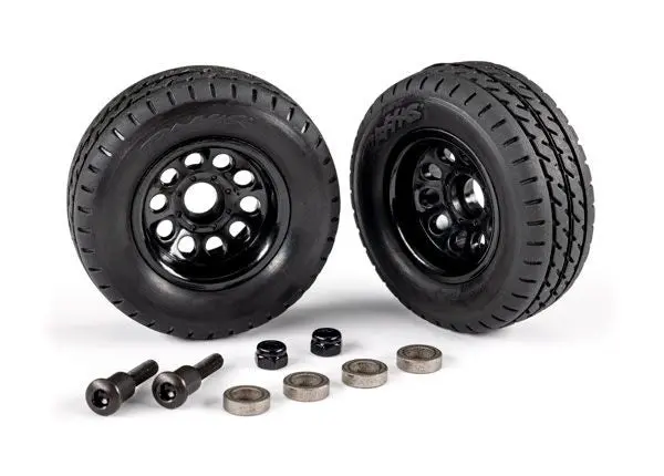 Traxxas Trailer Wheels (2)/ Tires (2)/ Mounting Hardware 1
