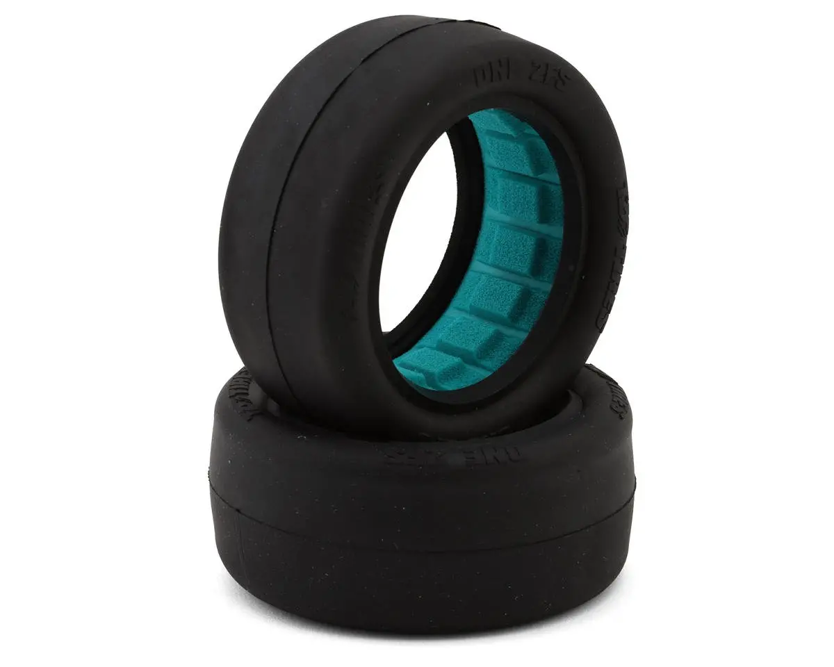 Tzo Tires One 2Fs 2.2" 2Wd Front 1/10 Slick Buggy Tires (2) (Stiff Sidewall) (Teal) W/Foam Inserts 1