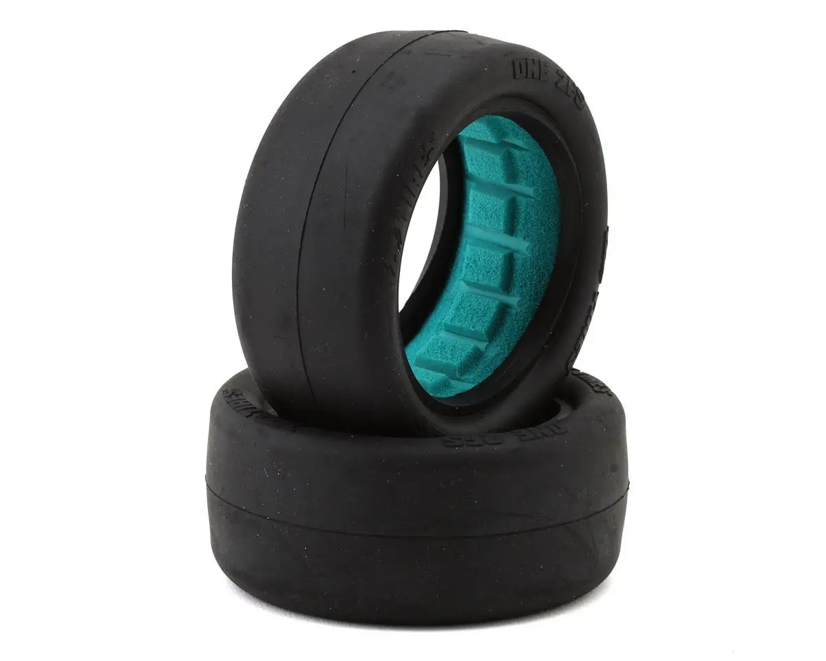 Tzo Tires One 2.2" 2Wd Front 1/10 Slick Buggy Tires (2) (Stiff Sidewall) (Gray) W/Foam Inserts 1