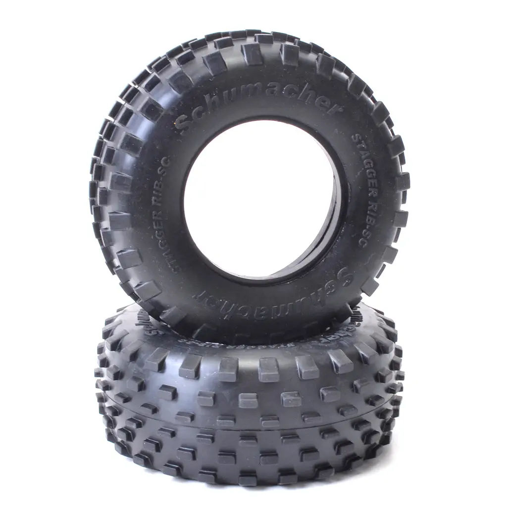 Schumacher Short Course Stagger Rib Tire - Yellow 1