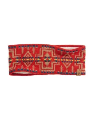 Pendleton Fleece Lined Headband In Harding Red 1