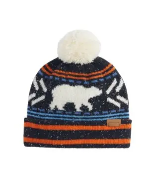 Pendleton Iconic Pom Beanie In Black Bear Print 1