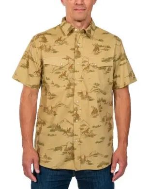Pendleton Laramie Shirt Short Sleeve- Ranch Rodeo Tan 1