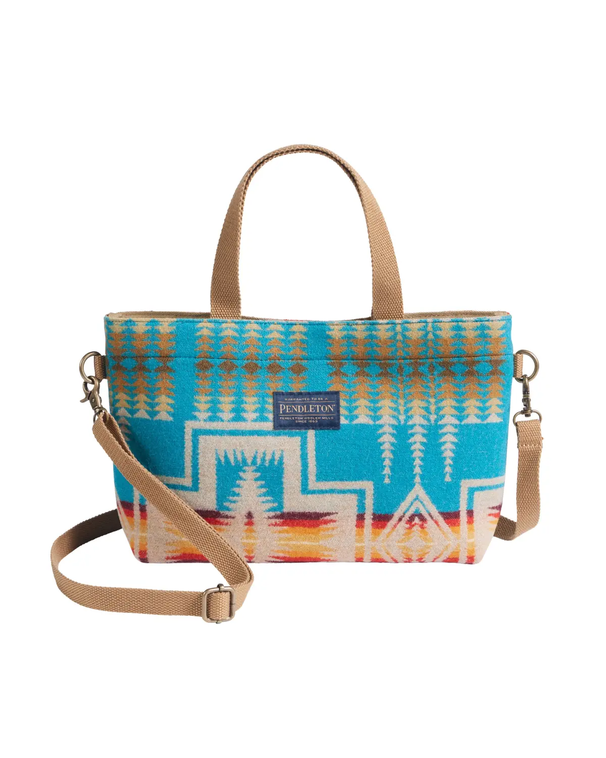 Pendleton Mini Tote In Harding Turquoise 1