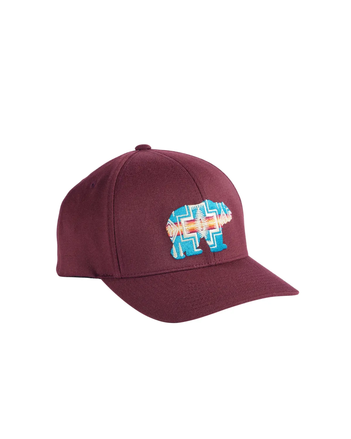 Pendleton Embroidered Hat In Maroon With A Bear 1