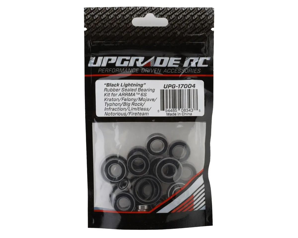 Upgrade Rc "Black Lightning" Rubber Sealed Bearing Kit For Arrma™ 6S Blx Felony/Mojave/Typhon/Big Rock/Infraction/Limitless 1