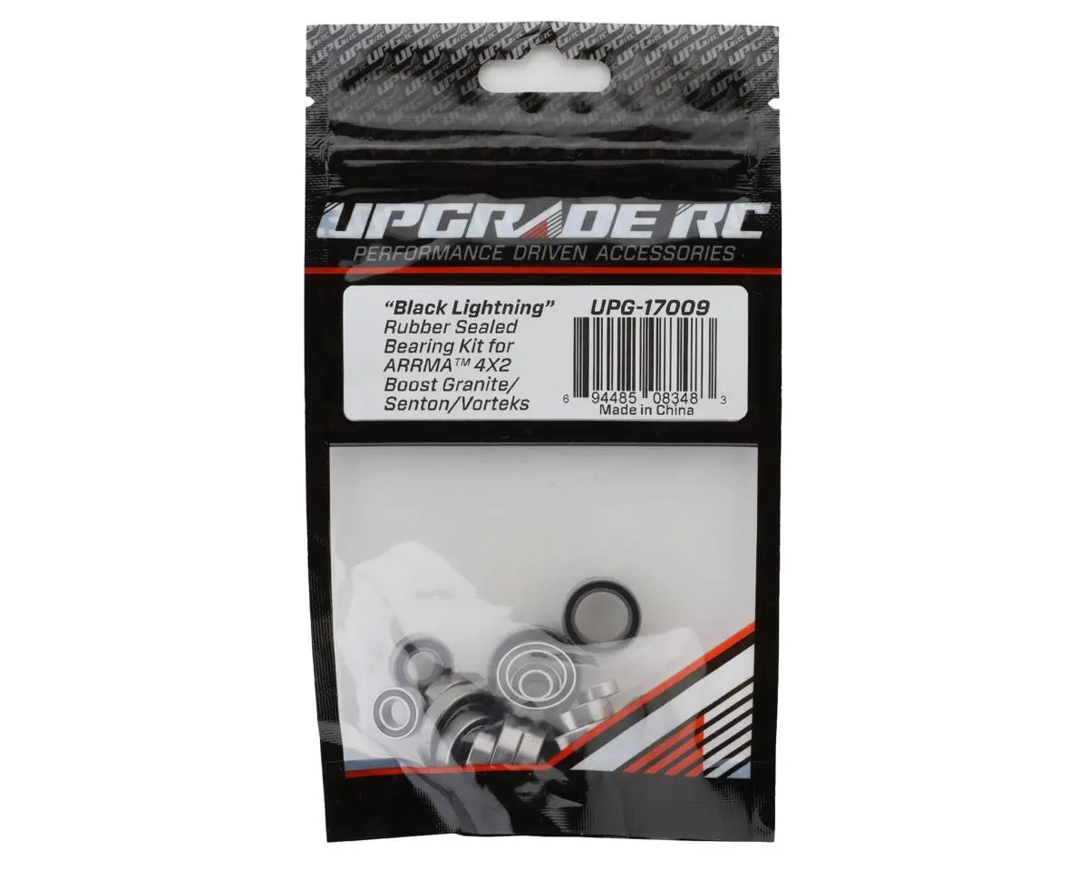 Upgrade Rc "Black Lightning" Rubber Sealed Bearing Kit For Arrma™ 4X2 Boost Granite/Senton/Vorteks 1