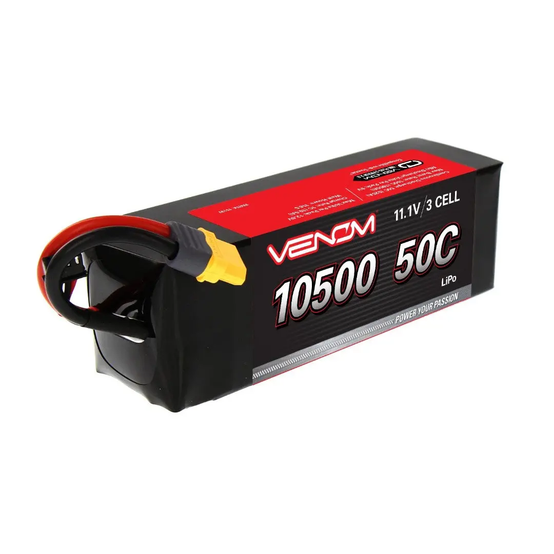 Venom Power Drive 3S 50C Lipo Battery With Universal Connector (11.1V/10500Mah) 1