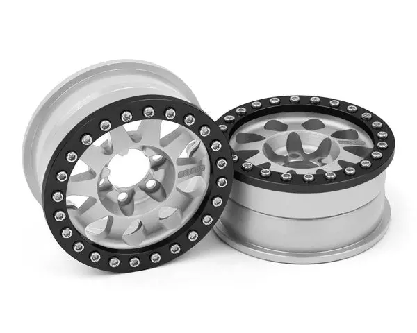 Vanquish Products Method 101 V2 1.9" Beadlock Crawler Wheels (Silver/Black) (2) 1