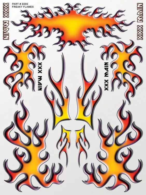 Xxx Main Racing Freaky Flames Sticker Sheet 1