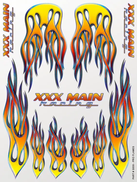 Xxx Main Racing Pro Flames Sticker Sheet 1