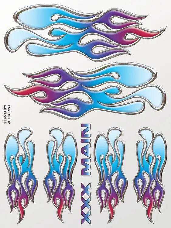 Xxx Main Racing Ice Flames Sticker Sheet 1