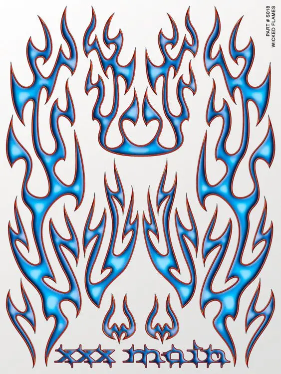 Xxx Main Racing Wicked Flames Sticker Sheet 1