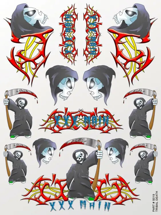 Xxx Main Racing Tribal Death Sticker Sheet 1