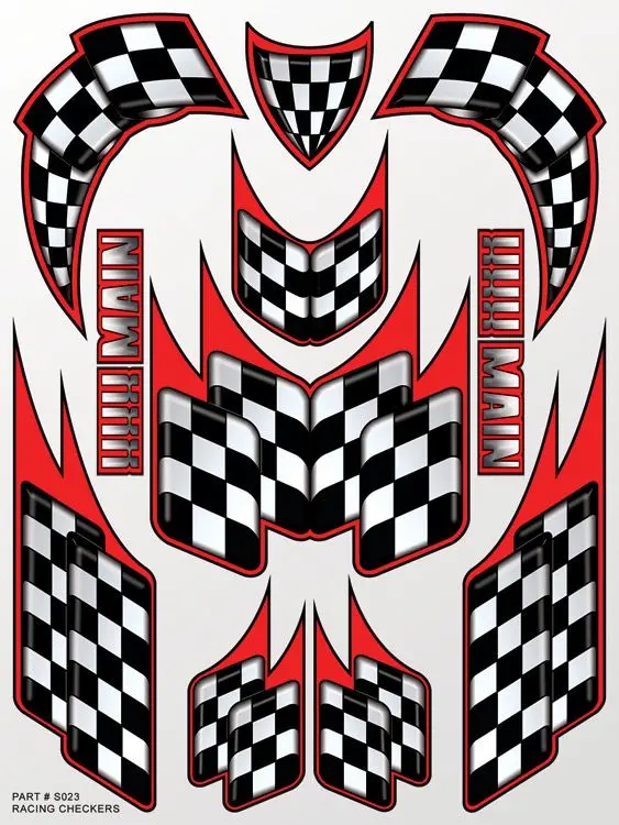 Xxx Main Racing Racing Checkers Sticker Sheet 1