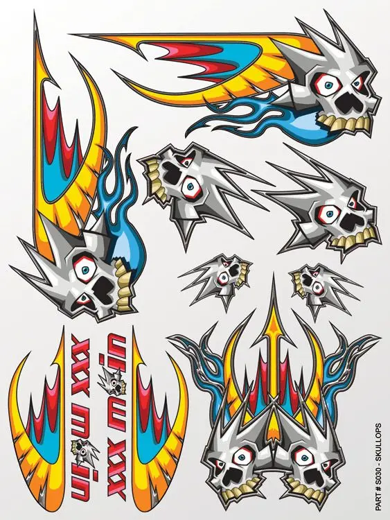 Xxx Main Racing Skullops Sticker Sheet 1