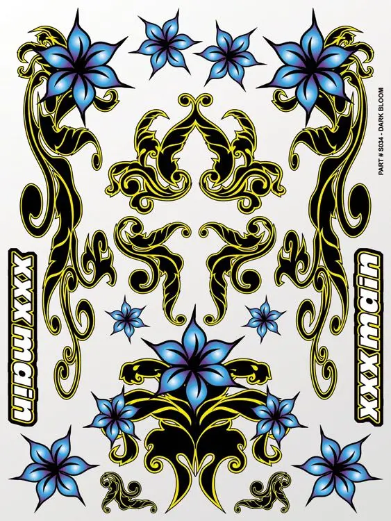 Xxx Main Racing Dark Bloom Sticker Sheet 1