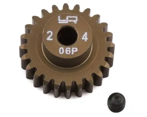 Yeah Racing Mod 0.6 Hard Coated Aluminum Pinion Gear (24T) 1