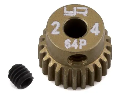 Yeah Racing 64P Hard Coated Aluminum Pinion Gear (24T) 1