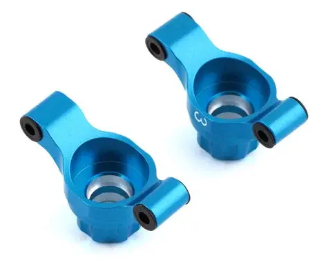 Yeah Racing Tamiya Tt-02 Aluminum Rear Hubs (Blue) (2) (3° Toe-In) 1
