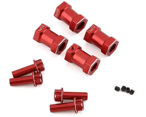 Yeah Racing 12Mm Aluminum Hex Adaptors (Red) (4) (20Mm Offset) 1