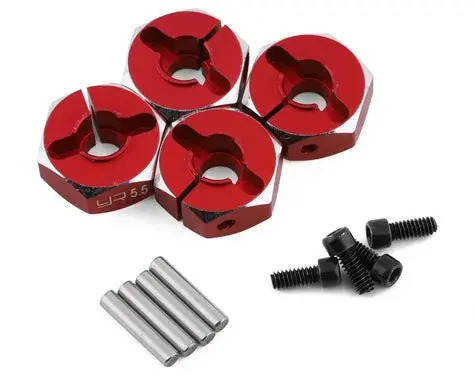 Yeah Racing Aluminum Clamping 12Mm Hex (Red) (4) (5.5Mm) 1