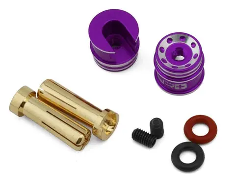 Yeah Racing Aluminum Bullet Grips (Purple) (2) W/5Mm Bullet Connectors 1
