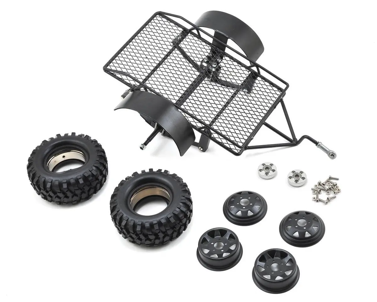 Yeah Racing 1/10 Scale Aluminum Leaf Spring Hitch Mount Crawler Trailer 1