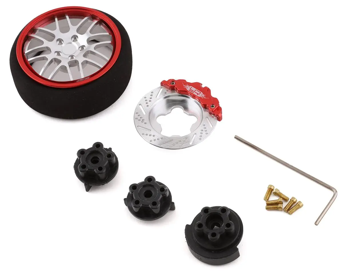 Yeah Racing Type B Aluminum Transmitter Steering Wheel Set (Red) 1