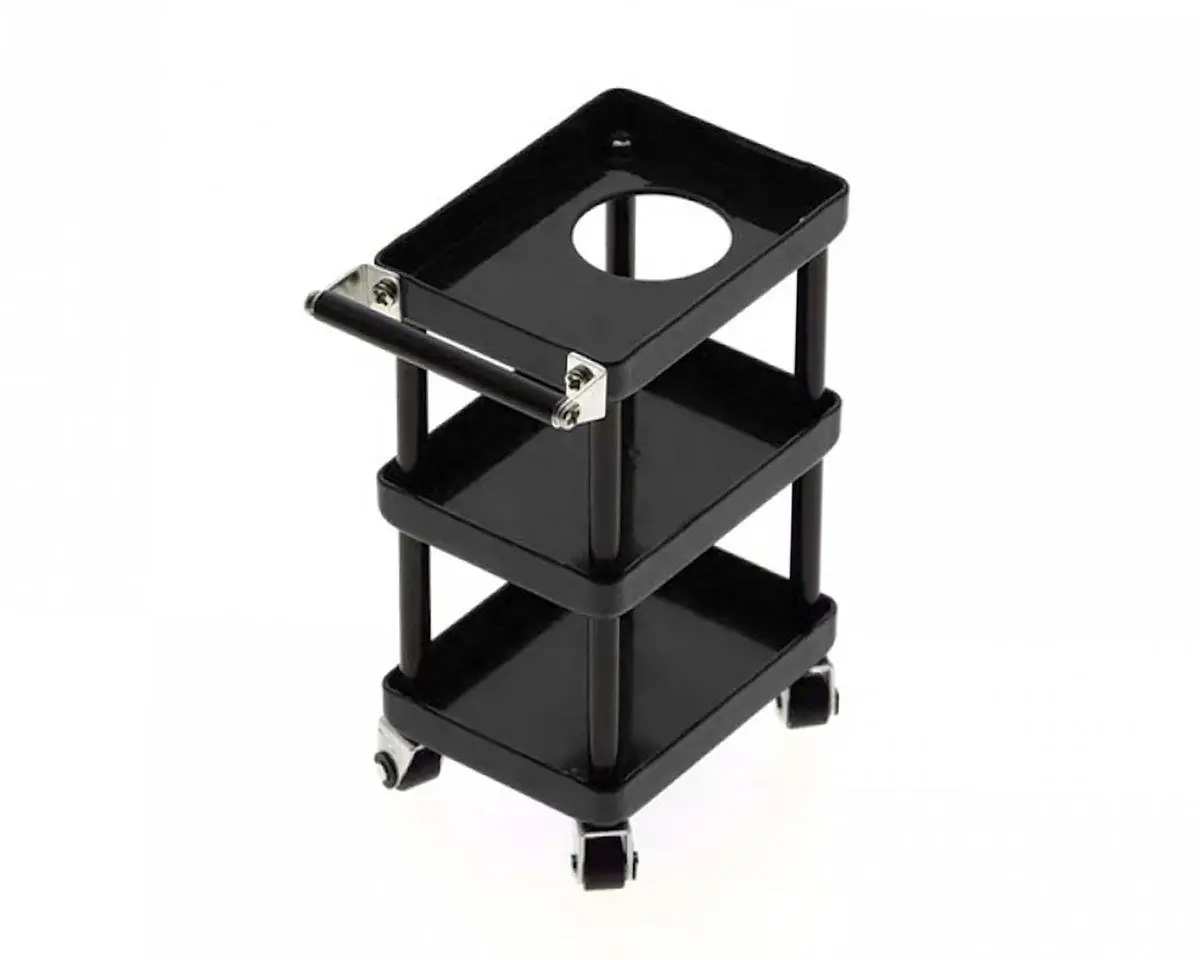 Yeah Racing 1/10 3 Tiered Metal Rolling Shop Cart Kit (Black) 1