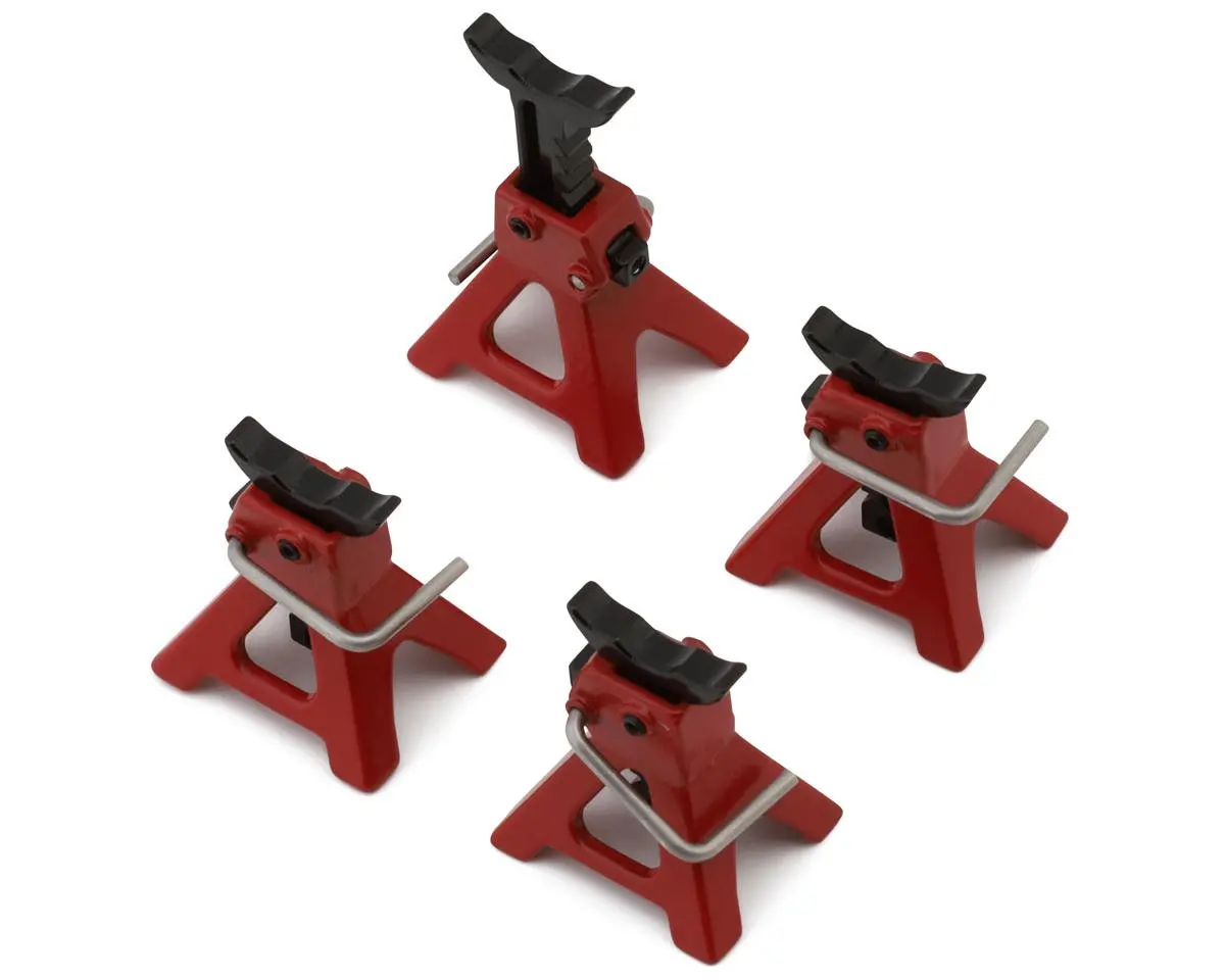 Yeah Racing 1/18 & 1/24 Micro Crawler Adjustable Height 3 Ton Jack (Red) (4) (Miniature Scale Accessory) 1